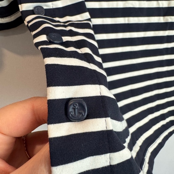 Saint James Navy White Striped snaps anchor design nautical breton top - Picture 5 of 9